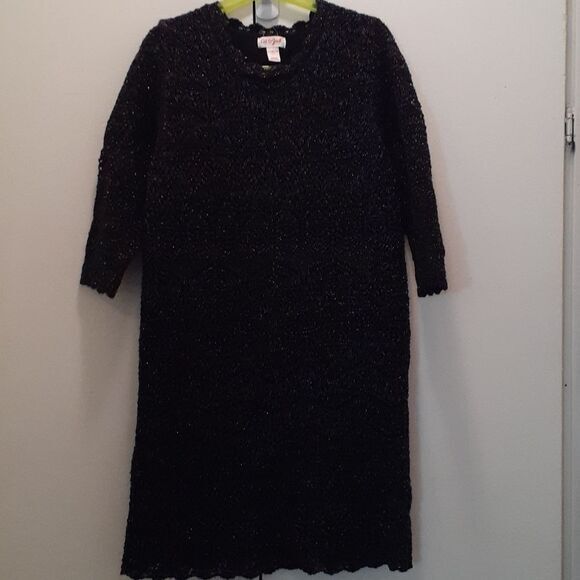 Cat & Jack Black‎ Sparkle Knit Sweater Dress Holiday Party Special Occasion - Picture 1 of 7